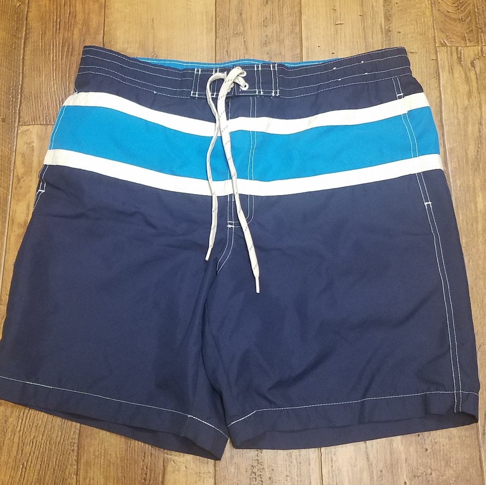 Men's striped swim trunks